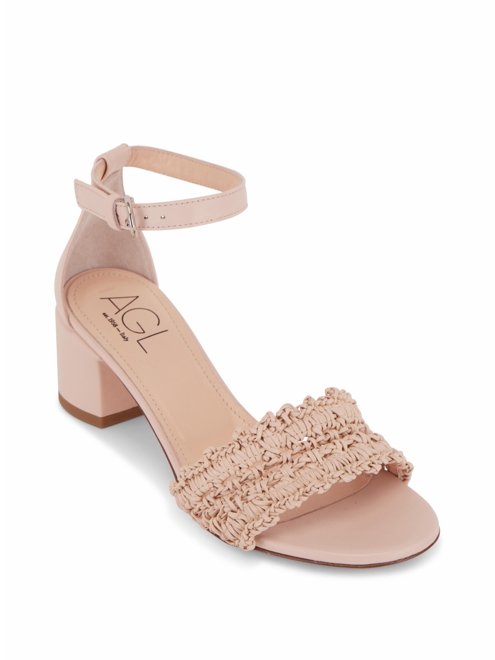 AGL Crochet Penny Block Heel Sandal Size EU 36
